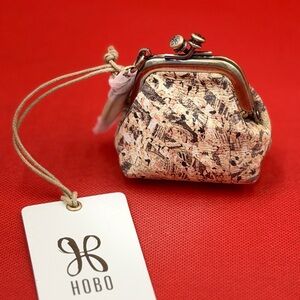 Hobo Women's Run Frame Earbud Pouch Natural Mosaic Print New with Tags
